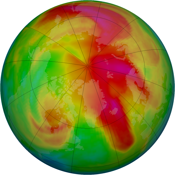 Arctic ozone map for 12 February 1981